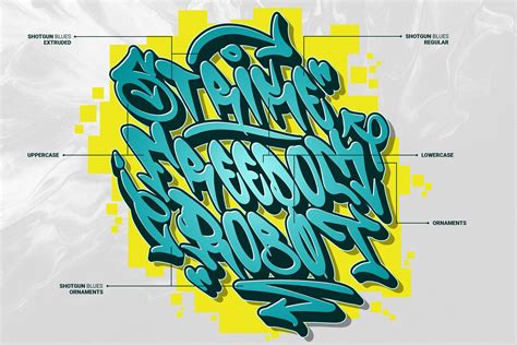 Shotgun Blues Graffiti Music Font Design Cuts