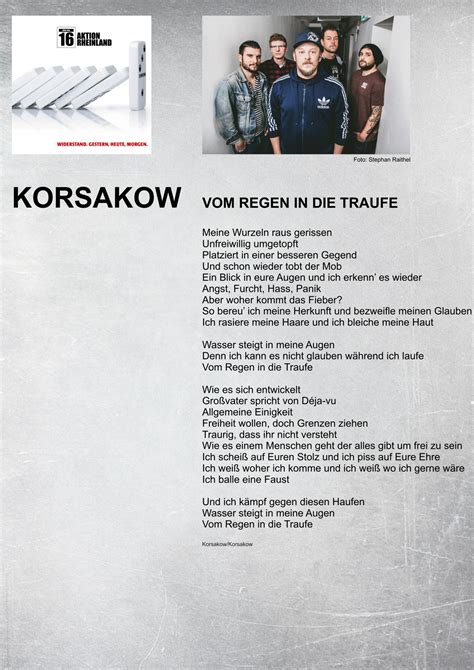 Diese finde ich mittlerweile echt. KORSAKOW "Vom Regen in die Traufe" | Aktion Rheinland