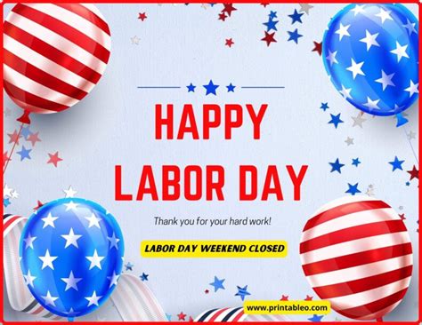 20printable Labor Day Signs Open Closed Celebration Sign