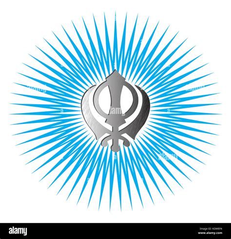 The Main Symbol Of Sikhism Sign Khanda Made Of White Metal Gradient