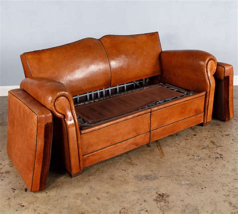 French Art Deco Leather Club Sofa 1930s At 1stdibs 1930s Sofa