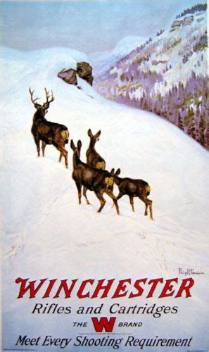 Winchester Riflesmule Deerwestern Huntingold Vintage Ad Posterbig