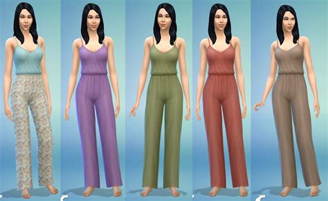 My Sims 4 Blog Jumpsuit Pajama Recolors By Melbrewer367