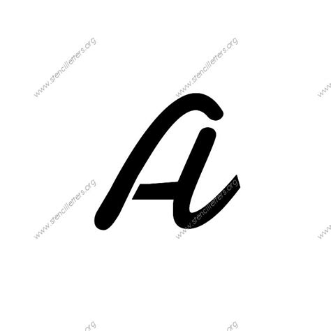 Display Script Cursive Uppercase And Lowercase Letter Stencils A Z 14