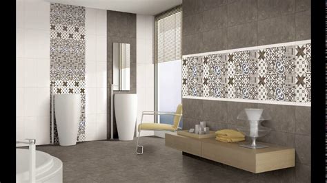 Most of these bathroom tile designs are done with black borders to tie everything together but could easily be lightened up with white borders instead, for something less stark. Bathroom tiles design kajaria - YouTube