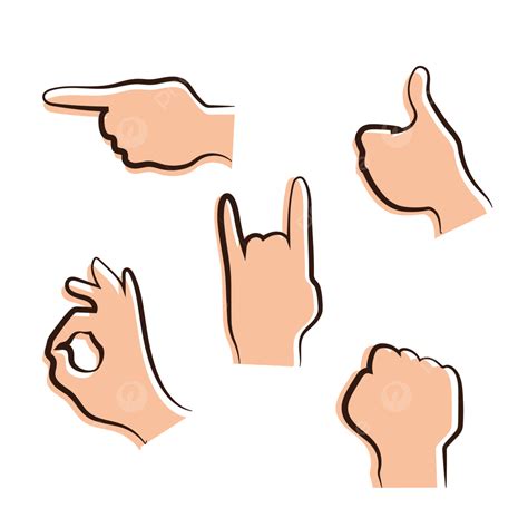 Hand Gestures Clipart PNG Images Hand Gestures Simple Png Set Hand