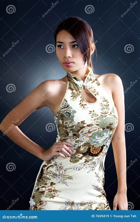 Asian Woman In Traditional Oriental Dress Royalty Free Stock Images Image 7659419