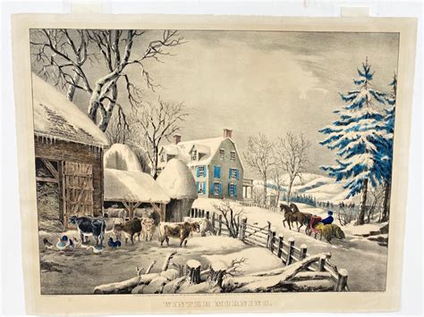 Lot 3pc Currier And Ives Hand Colored Lithographs