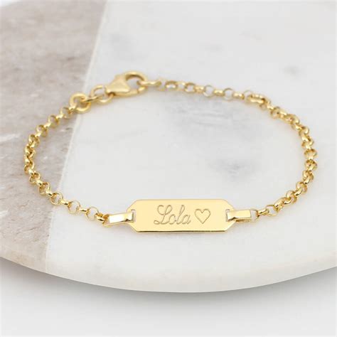 Personalised 18ct Gold Plated Christening Bracelet By Hurleyburley
