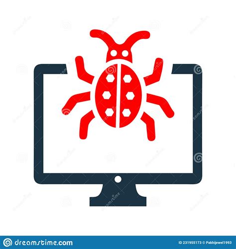 Computer Bug Icon Simple Vector Design Stock Illustration