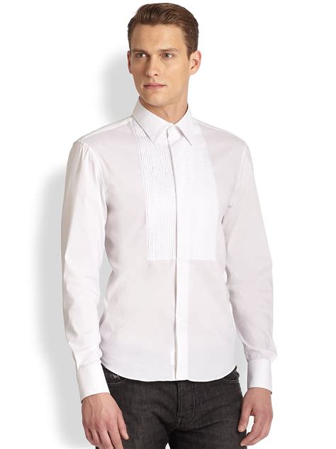 Lyst Emporio Armani Cotton Tuxedo Shirt In White For Men