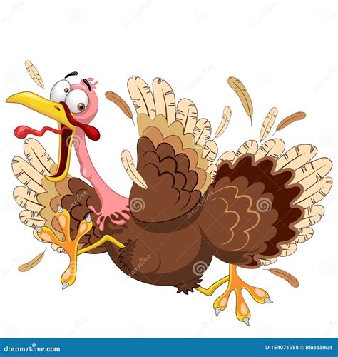 Thanksgiving Turkey Funny Scared Running Cartoon Character Vector
