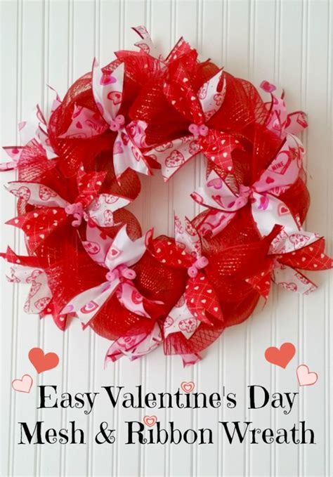 Easy Mesh And Ribbon Valentines Day Wreath