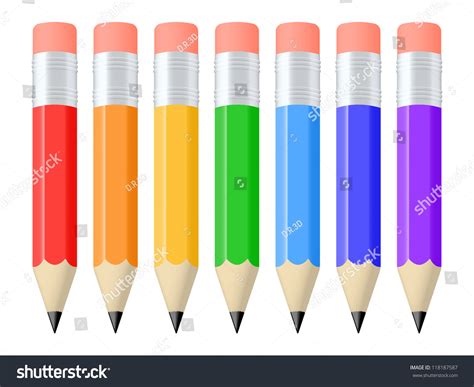 Set Colorful Pencils Vector Illustration Stock Vector Royalty Free