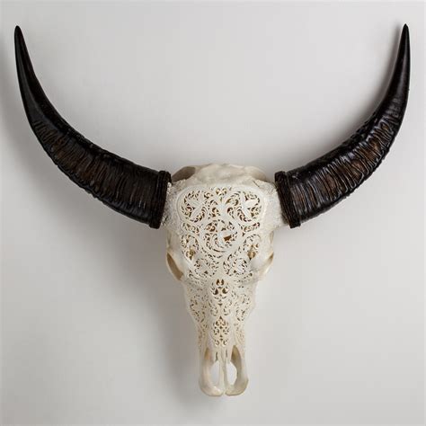 Carved Cow Skull Xl Horns 3 Circles Skull Bliss Touch Of Modern