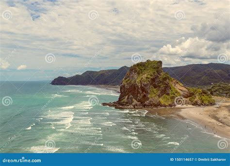 Vista Sulla Spiaggia Di Piha Costa Occidentale Di Auckland Nuova