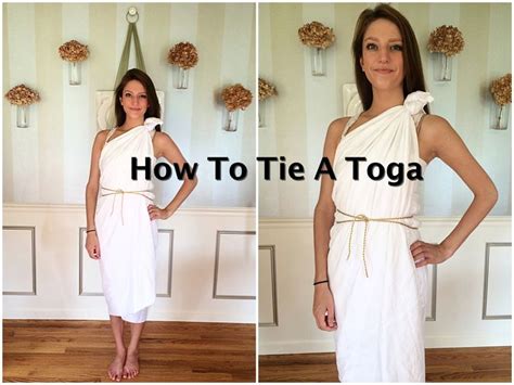 How To Tie A Toga Tutorial Youtube Toga Costume Diy Toga Outfits My