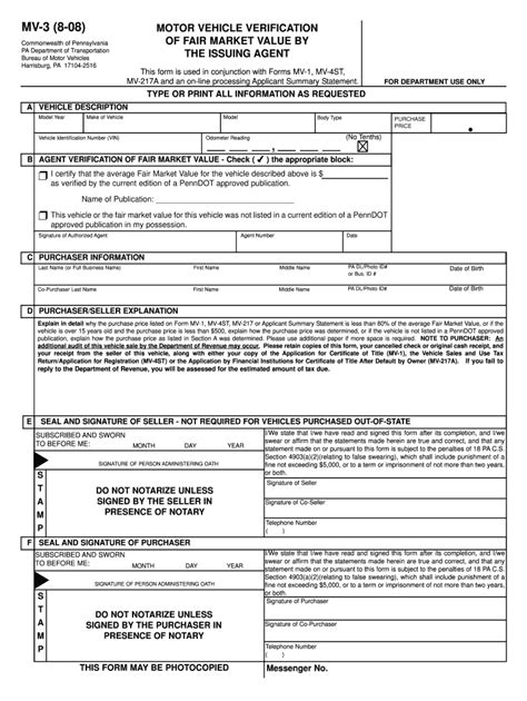 Pa Mv 03 2008 2021 Fill And Sign Printable Template Online Us Legal