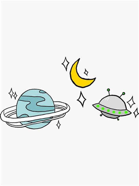 Cute Aesthetic Space Planets Drawing Sticker By Alura Redbubble