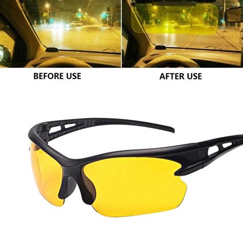 1pc night vision goggles hd vision night driving glasses wind uv400 protection sunglasses anti