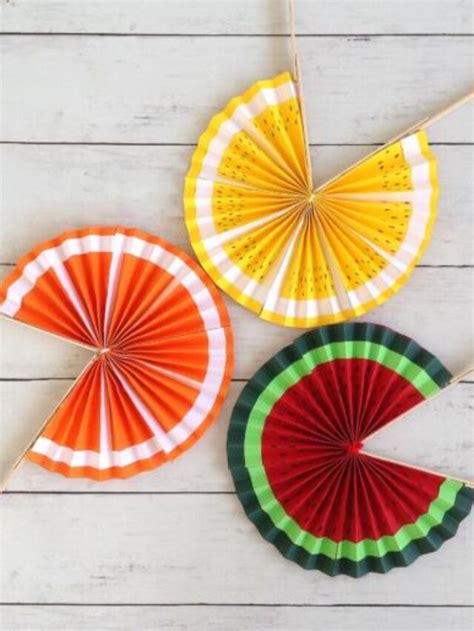 Creative Fruit Fan Craft Colorful Diy Project For Kids Sew Crafty Me
