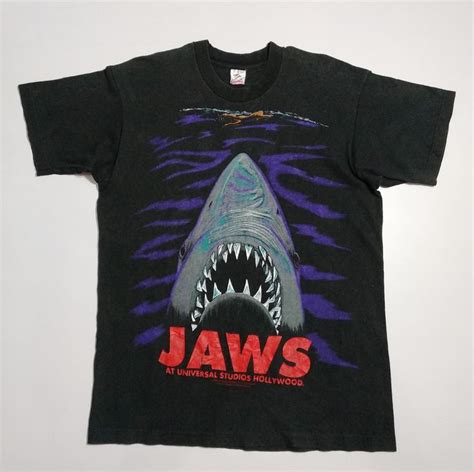 Vintage 90s Jaws Universal Studio Hollywood T Shirt Made Etsy