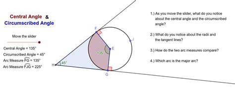 Central And Circumscribed Angles Geogebra