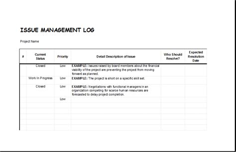 This basic issue log can be used by project leads to record and track ongoing and closed project issues. Issue Management Log Template for EXCEL | Excel Templates