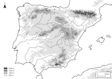 Mapa Mudo Del Relieve De España Mapa
