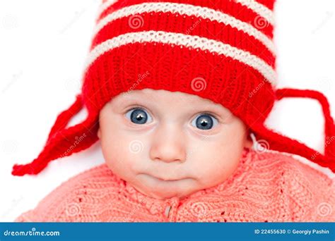 Happy Boy In Red Hat Stock Photo Image Of Serene Holiday 22455630