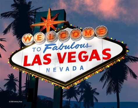 Fabulous Las Vegas Sign Night Version Retro Neon By Anthony Ross