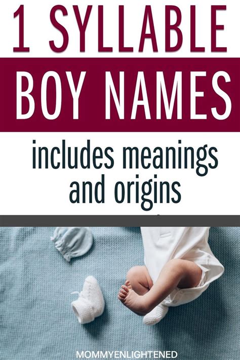 100 Perfect One Syllable Boy Names Meanings And Origins One