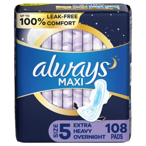 Always® Maxi Size 5 Extra Heavy Overnight Unscented Pads With Wings