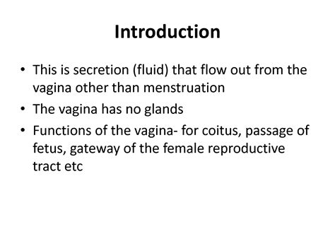 Solution Vaginal Discharge Normal And Abnormal Studypool