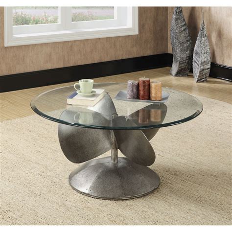 Coaster Furniture Round Glass Top Coffee Table Gray From Hayneedle