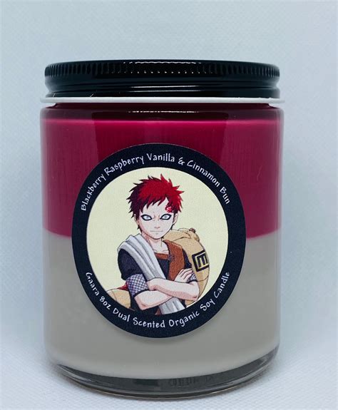 Anime Scented Candle 8oz Dual Scent Of Black Raspberry Etsy