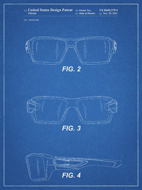 Pp695 Blueprint Oakley Crankcase Sunglasses Patent Poster Digital Art By Cole Borders Fine Art