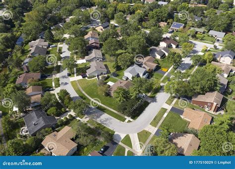 Suburban Neighborhood Aerial Stock Image Image Of Street Aerial