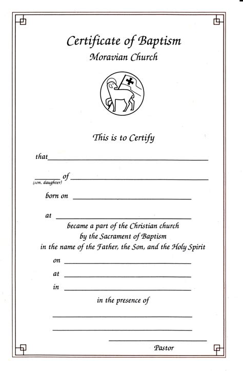 You can get these templates from various websites and can also edit or. Infant Baptism Certificate | Moravian Church in America Bookstore