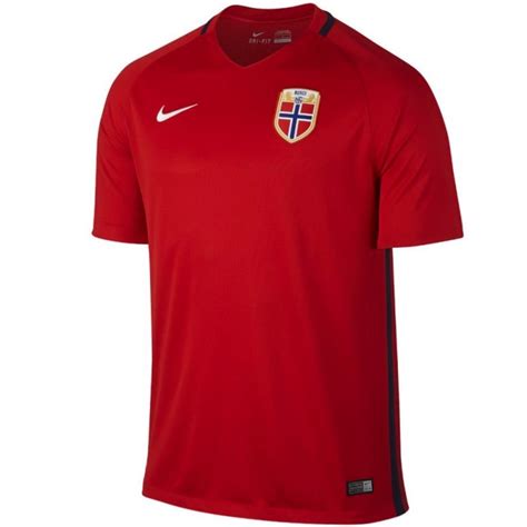 Gerippter rundhalsausschnitt mit abgesetztem detail; Norwegen Nationalmannschaft Home trikot 2016/17 - Nike ...