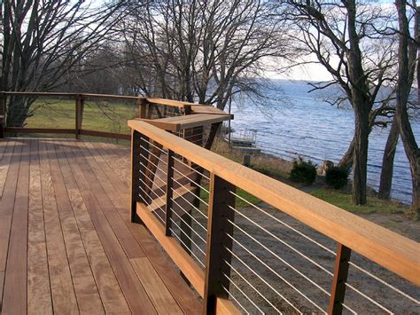 Contemporary porch with stainless steel cable railing. 50 deck railing ideas for your home (15) | Railings ...