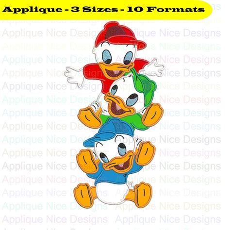 Huey And Dewey And Louie Quack Pack 2 Applique Design 3 Sizes Etsy