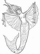 Mermaid Coloring Sea Fantasy Leaping Sheet sketch template