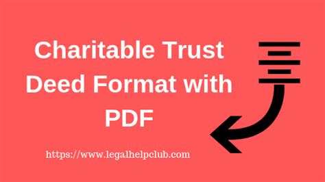 Welfare Charitable Trust Deed Format Pdf And Docs Legal Help Club