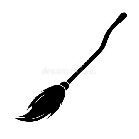 Simple Illustration Of Witches Broom Icon For Halloween Day Stock