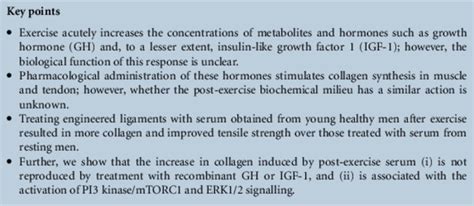 The exercise‐induced biochemical milieu enhances collagen ...