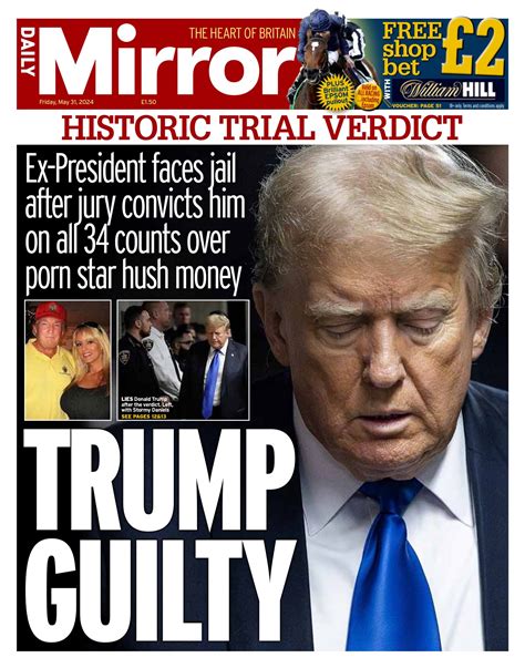 Daily Mirror Front Page 31st of May 2024 - Tomorrow's Papers Today!