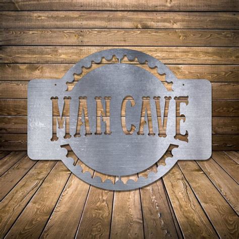 Man Cave Metal Sign For Garage Basement Shop Dad Fathers Day Etsy