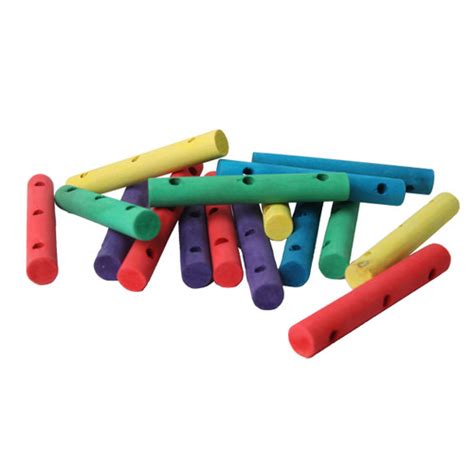 Colourful Wood Drilled Dowels Parrot Toy Parts 16 Pack