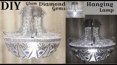 Dollar Tree Diy Glam Diamond Gems Led Hanging Chandelier Lamp 2019